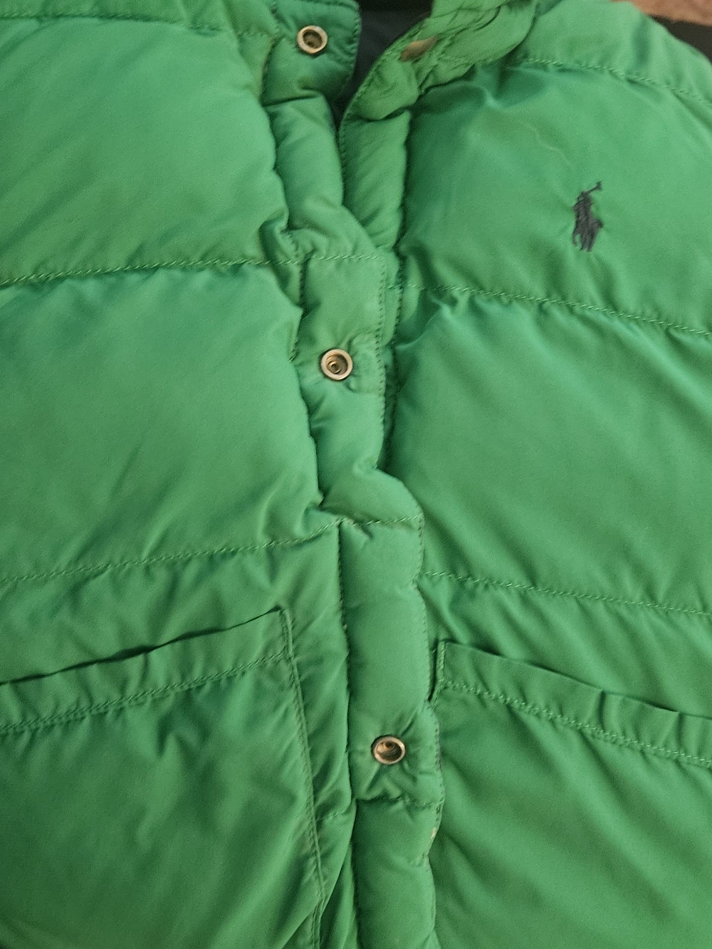 Polo by Ralph Lauren Bright Green Quilted Puffer Reversable  Jacket